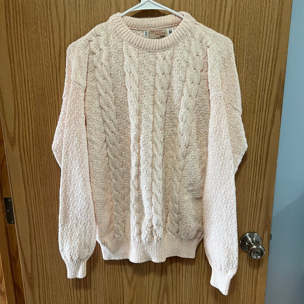 Vintage The Fox Collection Chunky Textured Knit Sweater Mens Size Medium Grandpa